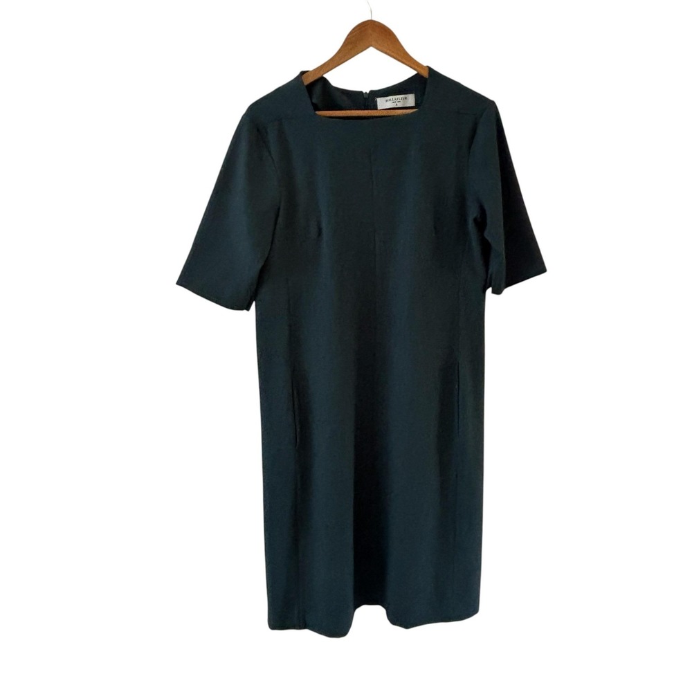 MM LaFleur Shift Dress Womens 12 Green Half Sleeve Boat Neck Career Work Office
